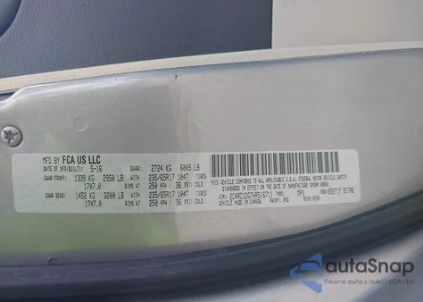 2017 Chrysler Pacifica Touring из США, поврежденный, VIN 2C4RC1DG7HR516711